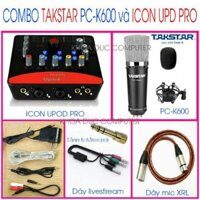 Combo bộ livestream thu âm mic Takstar PC K600 + Soundcard Icon Upod Pro + Full phụ kiện