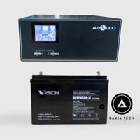 Combo Bộ lưu điện Apollo HI1000-Ắc quy Vision 100Ah