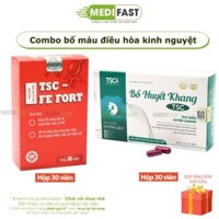 Combo bổ máu điều kinh - Sắt Fe Fort TSC 30v và Bổ huyết khang TSC 30v - Giảm đau bụng, kinh không đều, tăng tái tạo máu