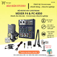 Combo Bộ Mic Cao Cấp TAKSTAR K850 Với Mixer Yamaha F4 USB Bluetooth 2022 Đầy Đủ Phụ Kiện Tặng Kèm Tai Hộp Và Jack 6 Ly