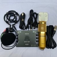 COMBO BỘ MIC HÁT THU ÂM LIVESTREAM 3 MÓN MIC BM900-SOUND CARD XOX K10 BẢN 2020 mới nhất kèm tai nhét tai