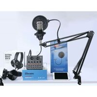 Combo bộ mic livestream mic BM900 + soundcard V8 bản tiếng anh có autotune