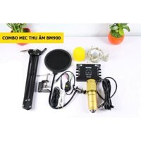 [COMBO] BỘ MIC LIVESTREAM BM900 WOAICHANG SOUND CARD XOX K10 DÂY MA2 CHÂN KẸP MÀNG LỌC