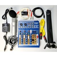 Combo Bộ Mic Thu Âm Livestream+Karaoke MIXER F4 PRO+ MIC ISK AT100 CHÍNH HÃNG ĐẦY ĐỦ PHỤ KIỆN BH 1 NĂM