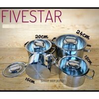 Combo bộ nồi cao cấp inox 304 và chảo chống dính 24cm Fivestar 9 món. tặng 1 muỗng canh inox