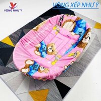 Combo bộ nôi tre loại đại có lót nôi chống dằm cho em bé, nôi đặt võng xếp cho trẻ em size đại nhiều màu dễ thương