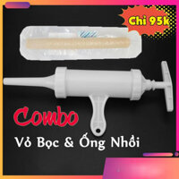 COMBO Bộ ống nhồi xúc xích + vỏ bọc xúc xích collagen viscofan, máy nhồi xúc xích, lạp xưởng nhanh gọn