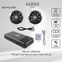 ComBo Bộ Phụ Kiện Azuki Super V2 Pin 24000mah Quạt 12V Siêu Mát Lạnh Cho Áo Điều Hoà -AZUKI_ STORE