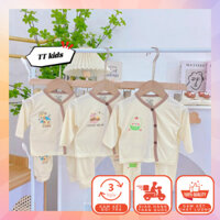 Combo Bộ Quần Áo Dài Tay Màu Gà Con Thun Lạnh Petit Cho Bé Từ 3-9kg (Combo 3 Bộ - 5 Bộ)