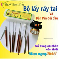 Combo bộ ráy tai và đèn pin Sài 4h sáng mạnh có dây đeo đầu và cục sạc