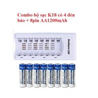 Combo Bộ sạc đa năng Doublepow DP-K18 loại mới + 8 pin tiểu sạc AA 1200mAh