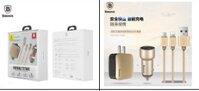 Combo Bộ Sạc Xe Hơi Hiệu Baseus ( Cóc Sạc Ipad 2.4A, Cóc Sạc Xe Hơi 2 Cổng, Cáp Dây Dù 2 Dầu Cho Samsung Và IP5,6)- Cao Cấp