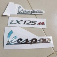 Combo bộ tem zin vespa lx gồm 3 chữ màu inox , hàng chính hãng , ko phải tem lô