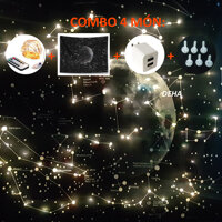 Combo bộ thảm tranh treo tường họa tiết dải ngân hà bằng vải mỏng và dây đèn led đom đóm trang trí vải dây ledđinh - M 150x130 Cm