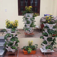 Combo bộ tháp trồng rau hữu cơ 6 tầng - 6 chậu trồng rau, hoa, dâu tây độ bền cao