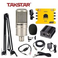 Combo bộ thu âm hát livestream mic PC K200 sound card K10 bản đặc biệt 2020 đầy đủ phụ kiện