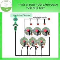 Combo bộ tưới cây tự động gồm 30 đầu tưới, 25m dây dẫn nước, 1 van điều khiển cấp nước tự động