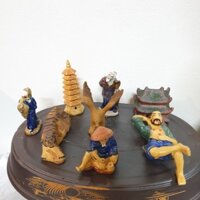 Combo bộ tượng 8 món - Phụ kiện trang trí tiểu cảnh hồ cá, bể cá, hòn non bộ, sân vườn