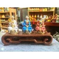 combo bộ tượng Tam Thanh bằng đồng nguyên chất mini 5cm , sắc nét.