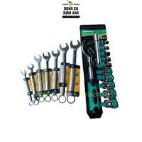 Combo Bộ Tuýp 12 Chi Tiết Tay Tự Động 1/2" + 7 Cờ Lê Khoá Vòng Miệng 8,10,12,13,14,17,19mm xịn
