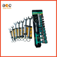 Combo Bộ Tuýp 12 Chi Tiết Tay Tự Động 1/2" + 7 Cờ Lê Khoá Vòng Miệng 8,10,12,13,14,17,19mm