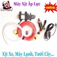 Combo bơm áo lực mini, xịt rửa máy lạnh, rửa xe, tưới vườn, rửa sân vệ sinh nhà