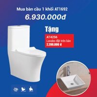 Combo Bồn Cầu 1 khối AT1692 + Lavabo đặt bàn AT4256