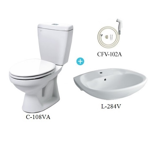 Combo bồn cầu inax C-108VA + L-284V + CFV-102A