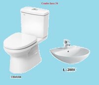 COMBO BỒN CẦU INAX C-504VA + LAVABO L-288V