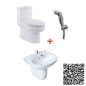 Combo bồn cầu VF - 1858 + Chậu rửa VF - 0947/VF - 0741 + Vòi xịt FFAS - 6868