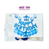 Combo bong bóng Happy Birthday màu xanh dương nhỏ