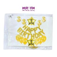 Combo bong bóng Happy Birthday màu vàng nhỏ