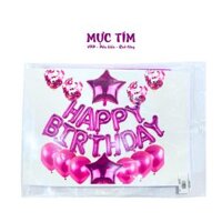 Combo bong bóng Happy Birthday màu hồng nhỏ