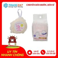 Combo Bông tắm tạo bọt + Mũ chụp tắm cao cấp nội địa Nhật Bản