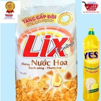 ComBo Bột giặt Lix 5,5 kg Hương Nước Hoa Tặng Nước Rửa Chén 750g