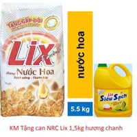 [COMBO} Bột giặt Lix Hương Nước hoa 5.5kg Tặng NRC Lix 1,5kg siêu sạch