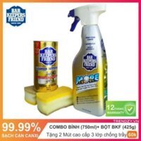 Combo Bột làm sạch BKF  (420g)+ Bình xịt bọt tẩy rửa đa năng BKF (720ml) -Làm sạch kính phòng tắm -Làm sạch kính bể cá