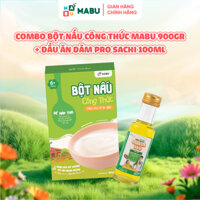 Combo bột nấu công thức Mabu (900gr) và dầu ăn dặm Omega369 PRO Sachi cho bé ăn dặm từ 6 tháng tuổi