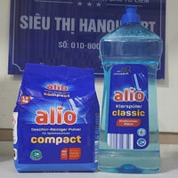 combo bột rửa bát Alio 1,5kg + Nước làm bóng alio 1 lít chuyên dùng cho máy rửa bát chén, Bột Finish 2.2kg +bóng alio 1L
