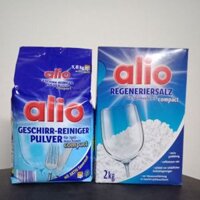 Combo bột rửa bát chén alio1.8kg +hộp muối rửa bát 2 kg