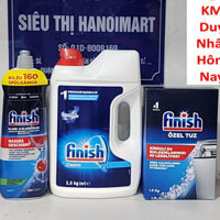 Combo Bột rửa bát Finish 2.5kg + Muối Finish 1.2kg + Nước làm bóng bát Finish 750ml dùng cho máy rửa bát chén ly