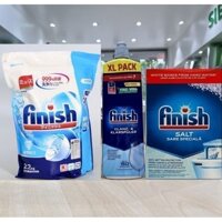 Combo Bột Rửa Bát Finish Nhật 2,2kg + Nước làm bóng finish 750ml + Muối rửa bát Finish 1,2kg