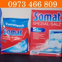 Combo Bột rửa bát Somat 1.2kg + 1,2kg muối Somat làm mềm nước trong máy rửa chén