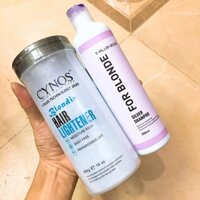 Combo Bột Tẩy Tóc Cynos Tplus 2020 và Dầu Gội Khử Vàng Tplus 2020 Silver Shampoo For Blond