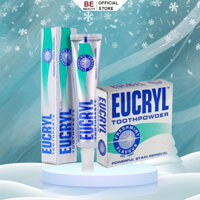 Combo Bột Tẩy Trắng Răng 50g + Kem Đánh Răng Làm Trắng Răng Hương Bạc Hà EUCRYL Tooth Paste Freshmint 62g