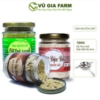 Combo Bột Trà Xanh + Bột Đậu Đỏ + Mầm Đậu Nành - Nguyên Chất Vũ Gia (100g/hũ) - Tặng Bộ Đắp Mặt