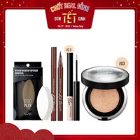 Combo Bút Kẻ Mắt & Phấn Nước Hiệu Ứng Mịn CLIO KILL COVER FOUNWEAR CUSHION XP SPF50+ PA+++ (4pc)