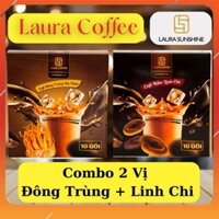 Combo Cafe Nấm Linh Chi + Cafe Đông Trùng Hạ Thảo Laura Coffee Chính Hãng