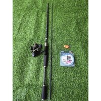 combo Cần câu lure 2 khúc Rainbom vàng máy đứng 1.65m - 1.8m - 2.1m - 2.4m .máy ac2000 tặng kèn 1 cuận dây 1 con mồi