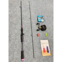Combo Cần câu Lure Crocodile & Máy Ngang  FR200 tặng Dầu tra máy & nhái hơi Cá sắt & dây Pe x8